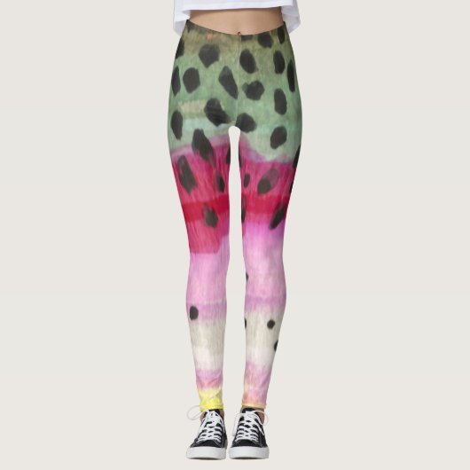 Regenbogenforelle Fischerei Ichthyologie Leggings (Vorderseite)