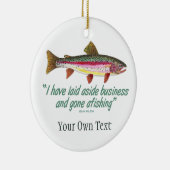 Regenbogenforelle Fischfang, Angeln Keramik Ornament (Rechts)