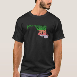 Regenbogenforelle Fischmaryland Staat Karte Fische T-Shirt