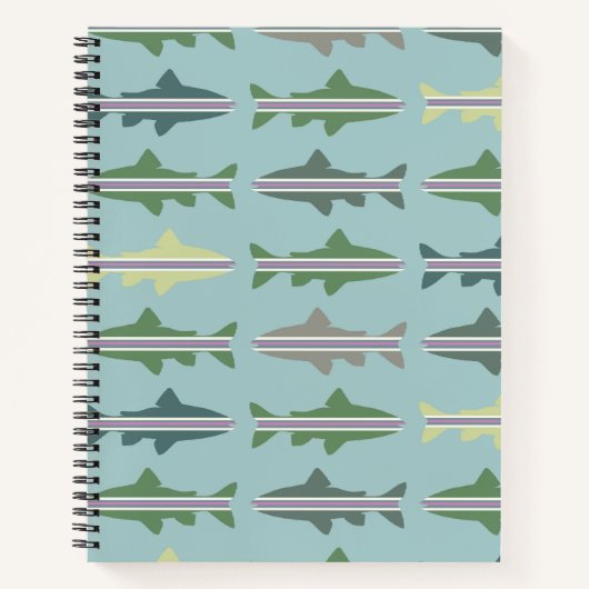 Regenbogenforelle Fish Print Spiral Notebook Notizblock (Vorderseite)