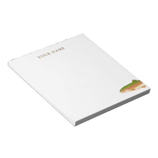Regenbogenforelle Fisherman Personalisiert Notepad Notizblock (angewinkelt)
