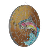 Regenbogenforelle Fishing Dart Board Dartscheibe (Vorderseite Links)