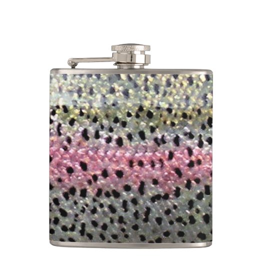 Regenbogenforelle-Flasche durch Patternwear© Flachmann (Vorderseite)