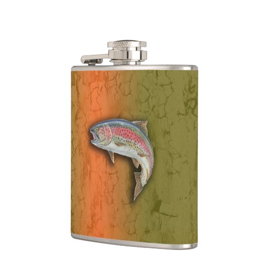 Regenbogenforelle-Flasche Flachmann (Links)