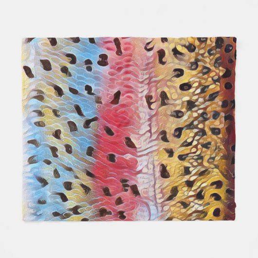 Regenbogenforelle Fleecedecke (Vorderseite (Horizontal))