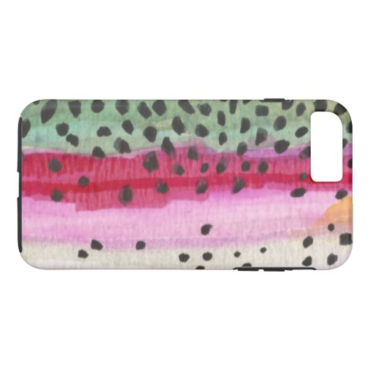 Regenbogenforelle-Fliegen-Fischen Case-Mate iPhone Hülle (Rückseite (Horizontal))