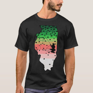Regenbogenforelle Fliegenfisch Illinois Fischfang T-Shirt