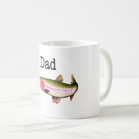 Regenbogenforelle Fliegenfischen Geschenk vorhande Kaffeetasse (VorderseiteRechts)