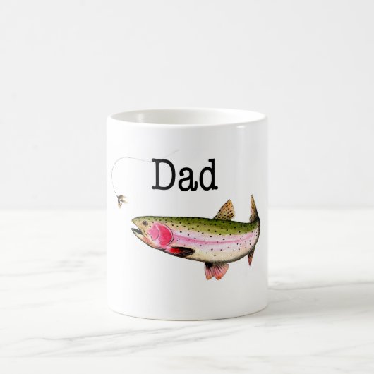 Regenbogenforelle Fliegenfischen Geschenk vorhande Kaffeetasse (Mittel)