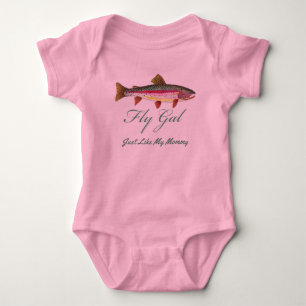 Regenbogenforelle Fliegenfischer Baby Strampler