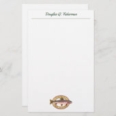 Regenbogenforelle Fliegenfischer TYP Briefpapier (Vorne/Hinten)