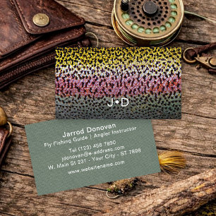 Regenbogenforelle Fly-Fishing-Instructor Outdoor-G Visitenkarte