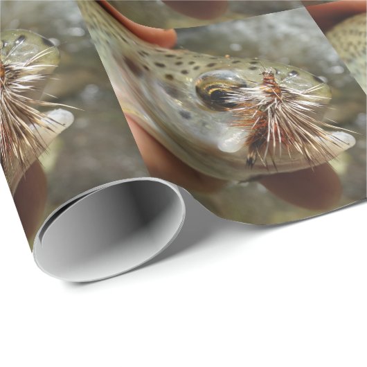 Regenbogenforelle-Foto Geschenkpapier (Rolleneckpunkt)