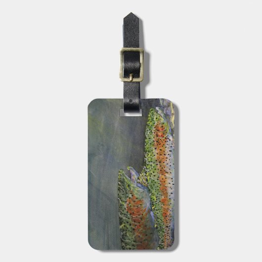 Regenbogenforelle Gepäckanhänger (Vorderseite vertikal)