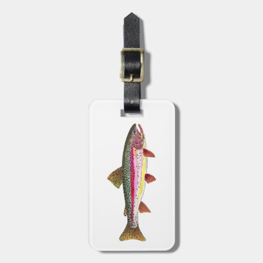 Regenbogenforelle Gepäckanhänger (Vorderseite vertikal)