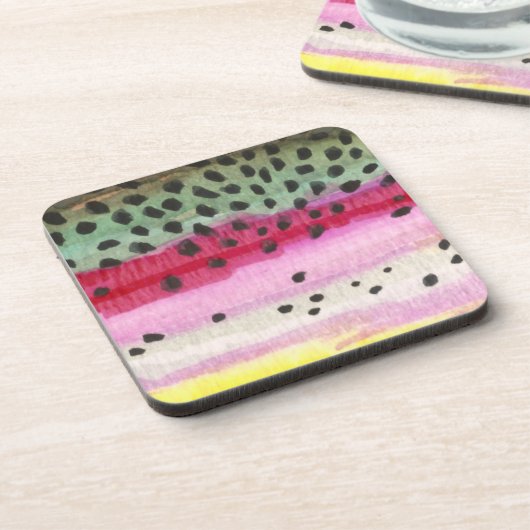 Regenbogenforelle Getränkeuntersetzer (Linke Seite)