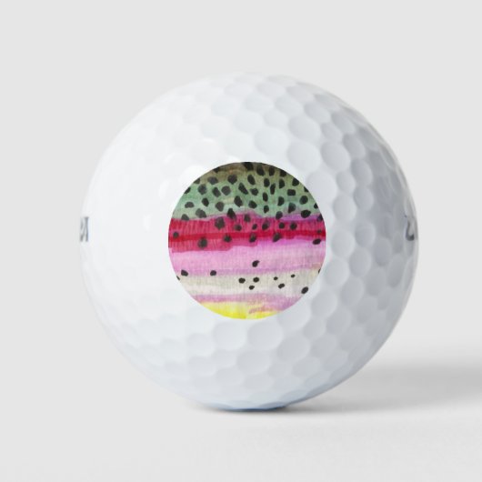 Regenbogenforelle Golfer Golfball (Vorderseite)