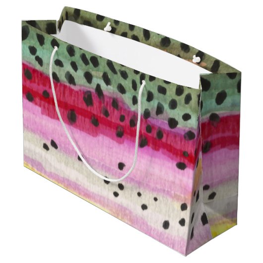 Regenbogenforelle Große Geschenktüte (Rückseite Schrägansicht)