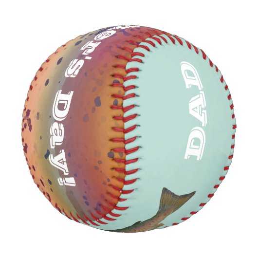 Regenbogenforelle Happy Vatertag Fischen Vater 202 Baseball (Schrägansicht)
