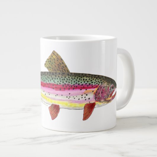 Regenbogenforelle Jumbo-Tasse (Vorderseite Rechts)