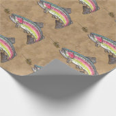 Regenbogenforelle Jumping of Fly Fishing Lure Geschenkpapier (Ecke)