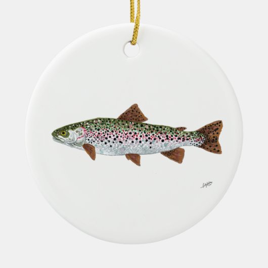 Regenbogenforelle Keramik Ornament (Vorne)