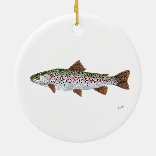 Regenbogenforelle Keramik Ornament (Hinten)