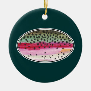 Regenbogenforelle Keramik Ornament