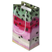 Regenbogenforelle Kleine Geschenktüte (Rückseite Schrägansicht)