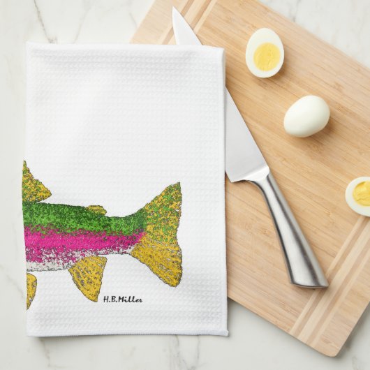 Regenbogenforelle Küchentuch (Viertel Falte)