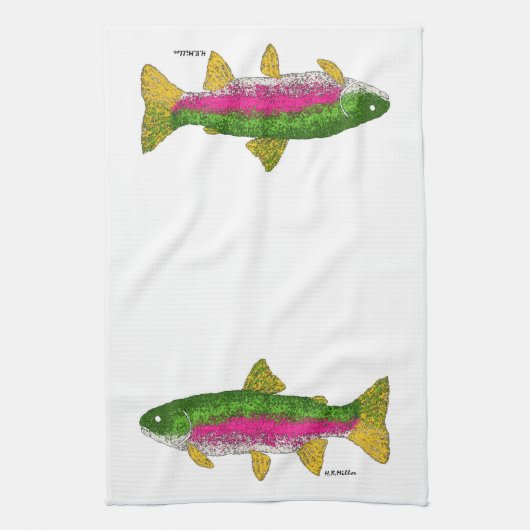 Regenbogenforelle Küchentuch (Vertikal)