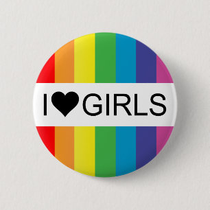 Regenbogenforelle Liebe.. Herzmädchen. Button