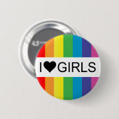 Regenbogenforelle Liebe.. Herzmädchen. Button (Vorne & Hinten)