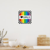 Regenbogenforelle Liebe.. Herzmädchen. Poster (Küche)
