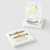 Regenbogenforelle-Marmor-Untersetzer II Steinuntersetzer (Seitenansicht)