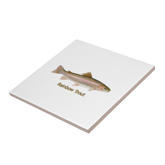 Regenbogenforelle (mit Titel) Fliese (Seite)