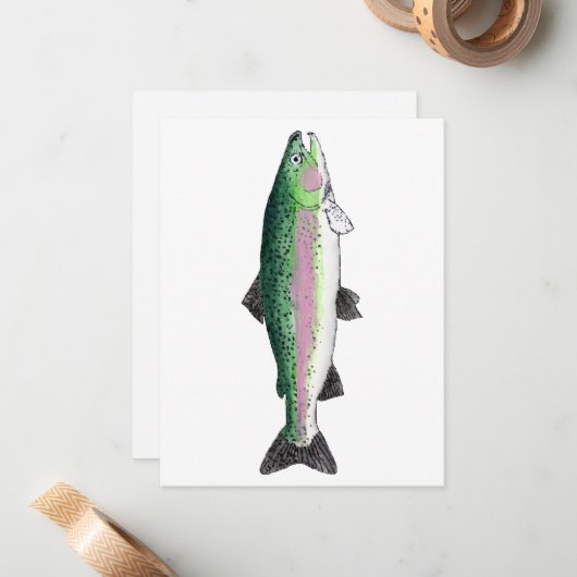Regenbogenforelle Mitteilungskarte (Vorderseite/Rückseite Beispiel)