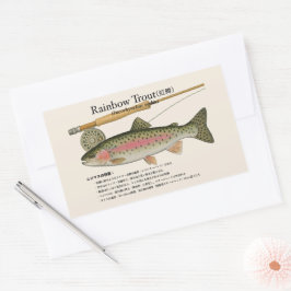 Regenbogenforelle (Oncorhynchus mykiss) – Japanisc Rechteckiger Aufkleber