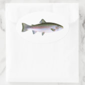 Regenbogenforelle Ovaler Aufkleber (Tasche)