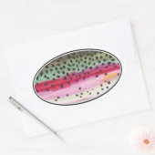 Regenbogenforelle Ovaler Aufkleber (Umschlag)