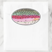 Regenbogenforelle Ovaler Aufkleber (Tasche)