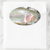 Regenbogenforelle Ovaler Aufkleber (Tasche)