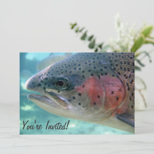 Regenbogenforelle-Party Einladung (Stehend Vorderseite)