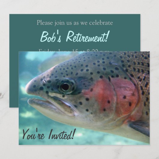 Regenbogenforelle-Party Einladung (Vorne/Hinten)