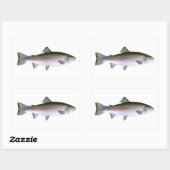 Regenbogenforelle Rechteckiger Aufkleber (Blatt)