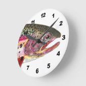 Regenbogenforelle Runde Wanduhr (Winkel)