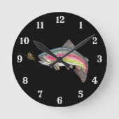 Regenbogenforelle Runde Wanduhr (Vorderseite)