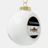 Regenbogenforelle Rustikaler Aspen Rinde Hintergru Keramik Kugel-Ornament (Links)