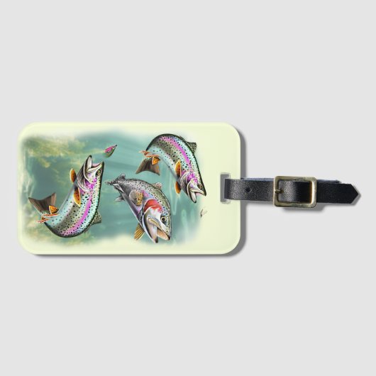 Regenbogenforelle Schwimmen Gepäckanhänger (Vorderseite (Horizontal))