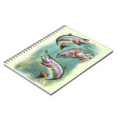 Regenbogenforelle Schwimmen Notizblock (Linke Seite)